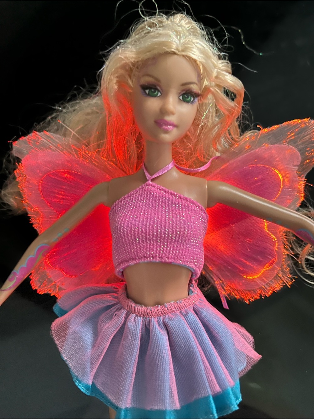 barbie fairytopia elina Pink Fairy Doll optic wings early 2000s